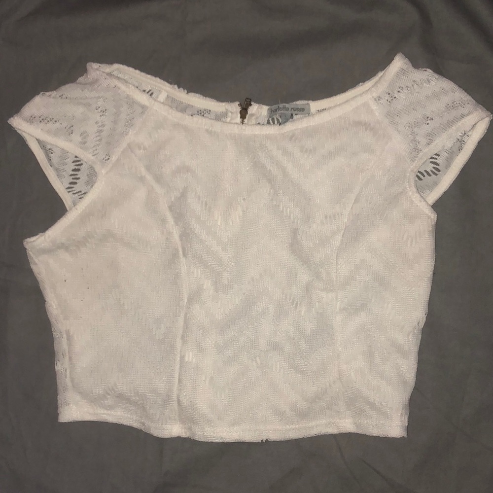 Charlotte Russe White Zip Top